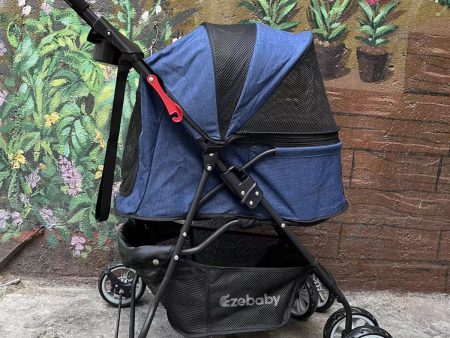 EZEBABY Pet Stroller for Cats Dogs, Easy Fold with Removable Liner, Storage Basket Online Sale