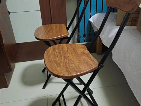 TIKBABA dining chair,Stool Modern Saddle Seat with Wooden Texture PU Dining Chairs for Home Kitchen Counter,Brown For Cheap