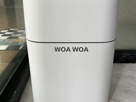 WOA WOA garbage can,Liter Slim Plastic Trash Can with Lid, White Modern Garbage Container Bin Discount