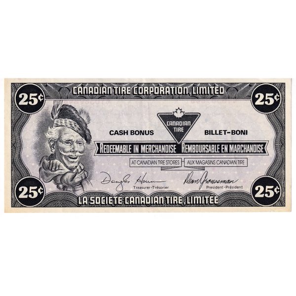 S8-D-CY1 White C 1985 Canadian Tire Coupon 25 Cents Extra Fine Online now