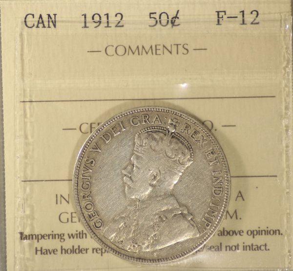 1912 Canada 50-cents ICCS Certified F-12 Online