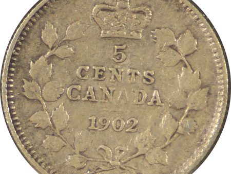 1902H Large H Over Small H Canada 5-cents Fine (F-12) Online Hot Sale