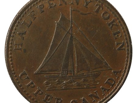 UC-12B2 1833 Upper Canada To Facilitate Trade Half Penny Token EF-AU (EF-45) $ Online Hot Sale