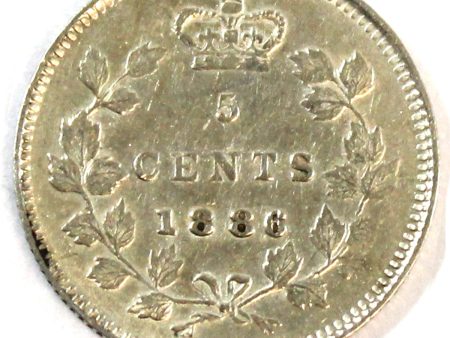 1886 Large 6 Canada 5-cents EF-AU (EF-45) $ Hot on Sale