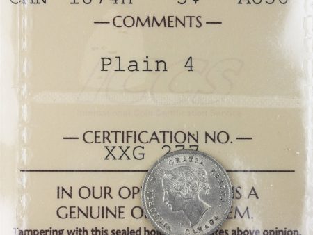 1874H Plain 4 Canada 5-cents ICCS Certified AU-50 For Sale