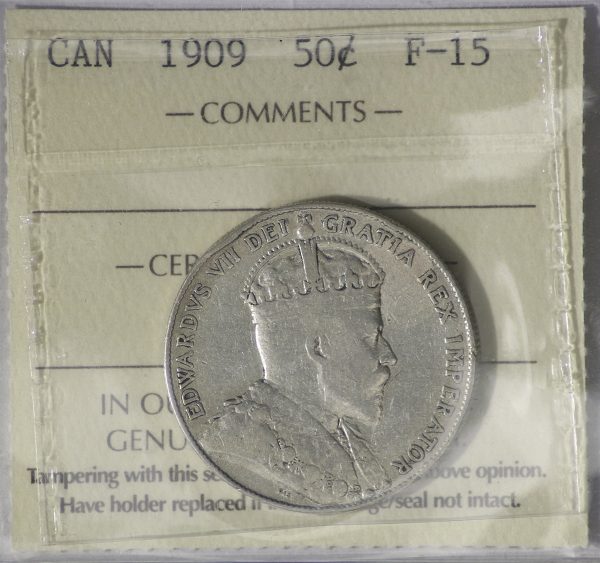 1909 Canada 50-cents ICCS Certified F-15 Online Sale