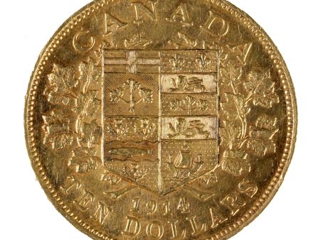 1914 Canada $10 Gold AU-UNC (AU-55) Discount