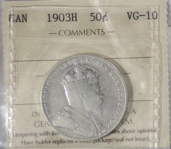 1903H Canada 50-cents ICCS Certified VG-10 Discount