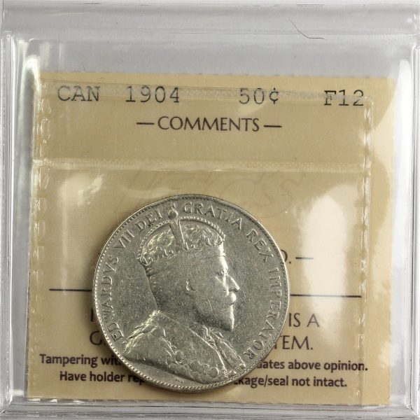 1904 Canada 50-cents ICCS Certified F-12 Hot on Sale