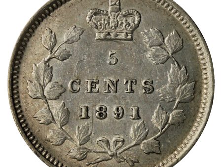 1891 Obv. 5 Canada 5-cents AU-UNC (AU-55) $ Online