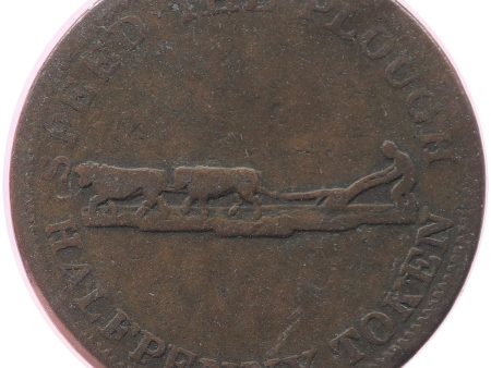 UC-4A2 No Date (1840) Upper Canada Speed the Plough, Half Penny Bank Token, Fine (F-12) Online Hot Sale