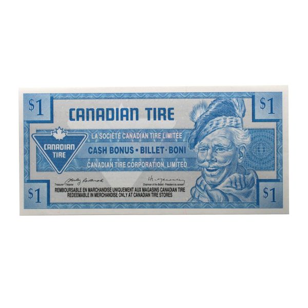 S15-F-00 1992 Canadian Tire Coupon $1.00 Uncirculated Supply