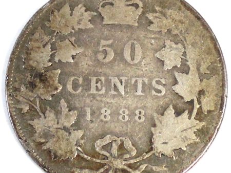 1888 Obv. 3 Canada 50-cents Good (G-4) $ Cheap