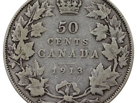 1913 Canada 50-cents Very Good (VG-8) Sale