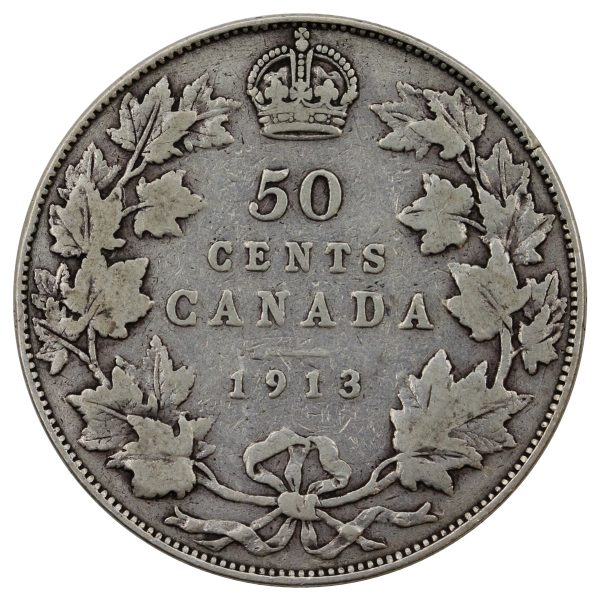 1913 Canada 50-cents Very Good (VG-8) Sale