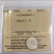 1908 Small 8 Canada 5-cents ICCS Certified AU-50 Cheap