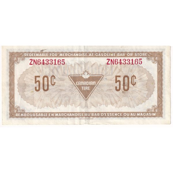 S4-E-ZN1 Red # 1974 Canadian Tire Coupon 50 Cents VF-EF Hot on Sale