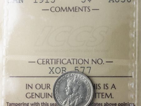 1915 Canada 5-cents ICCS Certified AU-50 For Cheap