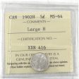 1902H Large H Canada 5-cents ICCS Certified MS-64 (XXN 416) Online Sale