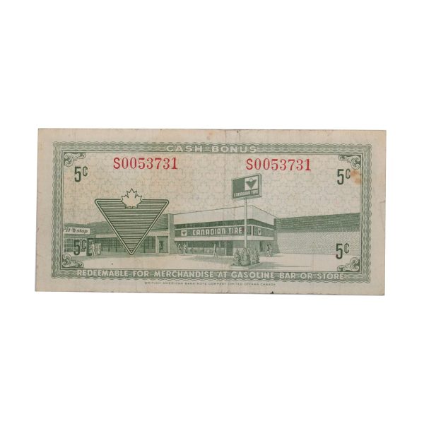 S2-B-S 1972 Canadian Tire Coupon 5 Cents F-VF Supply