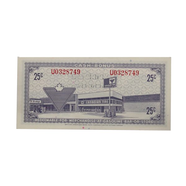 S3-D-U 1972 Canadian Tire Coupon 25 Cents AU-UNC on Sale