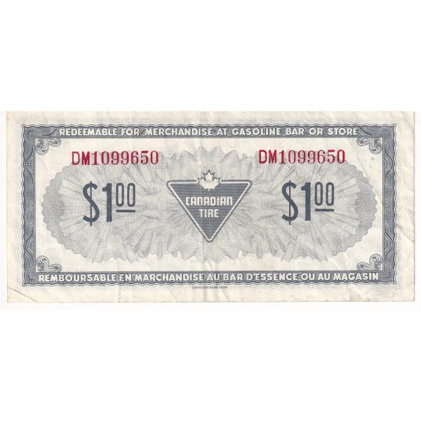 S4-F-DM1 1974 Canadian Tire Coupon $1.00 Very Fine Online Sale