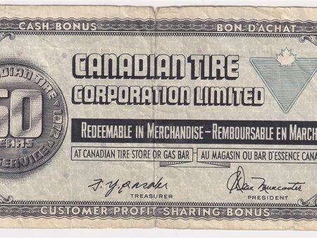 S3-F-W 1972 Canadian Tire Coupon $1.00 VG-F Fashion