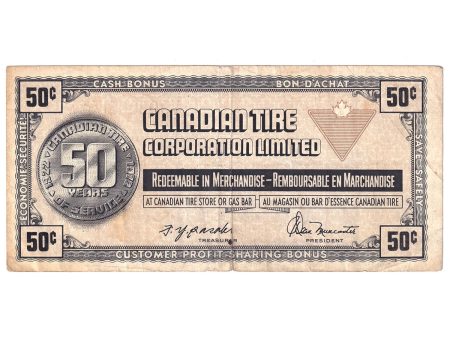 S3-E-V 1972 Canadian Tire Coupon 50 Cents F-VF Sale