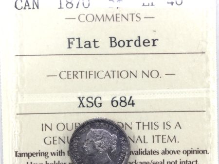 1870 Flat Border, Wide Rim Canada 5-cents ICCS Certified EF-40 Discount