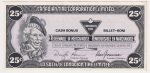 S13-D-C2 Stretched 1991 Canadian Tire Coupon 25 Cents Almost Uncirculated Cheap