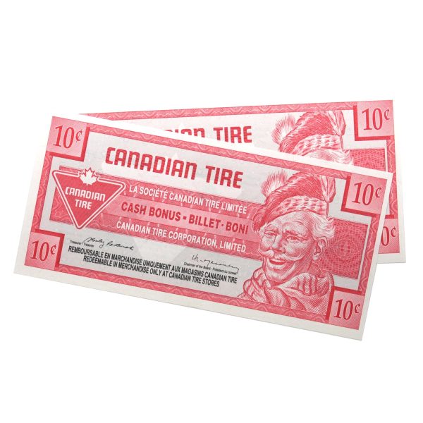 S15-C-00 1992 Canadian Tire Coupon 10 Cents Uncirculated (2 Notes) Fashion