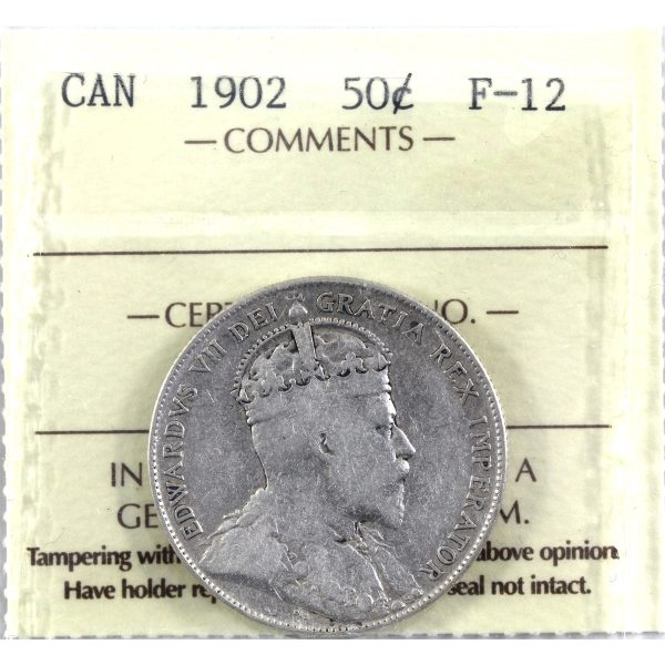 1902 Canada 50-cents ICCS Certified F-12 Hot on Sale