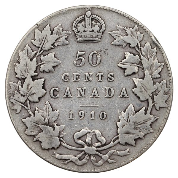 1910 Victorian Leaves Canada 50-cents Fine (F-12) $ Fashion