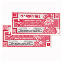 S26-Ca-20 Replacement 2000 Canadian Tire Coupon 10 Cents Uncirculated (2 Notes) Discount