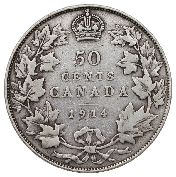 1914 Canada 50-cents Fine (F-12) $ Supply