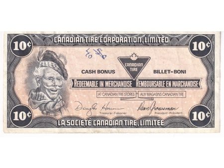 S8-C-BX2 Black C 1985 Canadian Tire Coupon 10 Cents Very Fine (Ink) on Sale