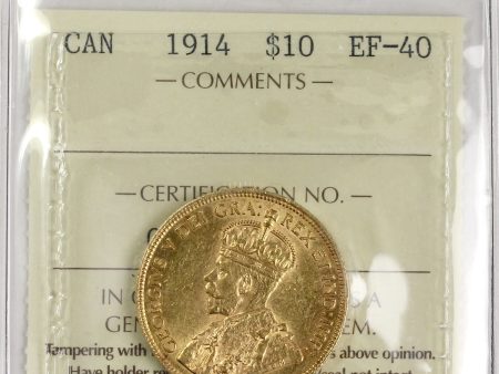 1914 Canada $10 Gold ICCS Certified EF-40 Cheap