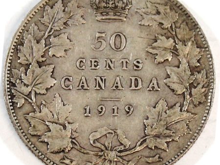 1919 Canada 50-cents Very Fine (VF-20) Hot on Sale