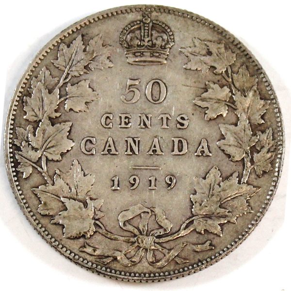 1919 Canada 50-cents Very Fine (VF-20) Hot on Sale