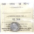 1916 Canada 5-cents ICCS Certified MS-60 (VZ 318) Hot on Sale