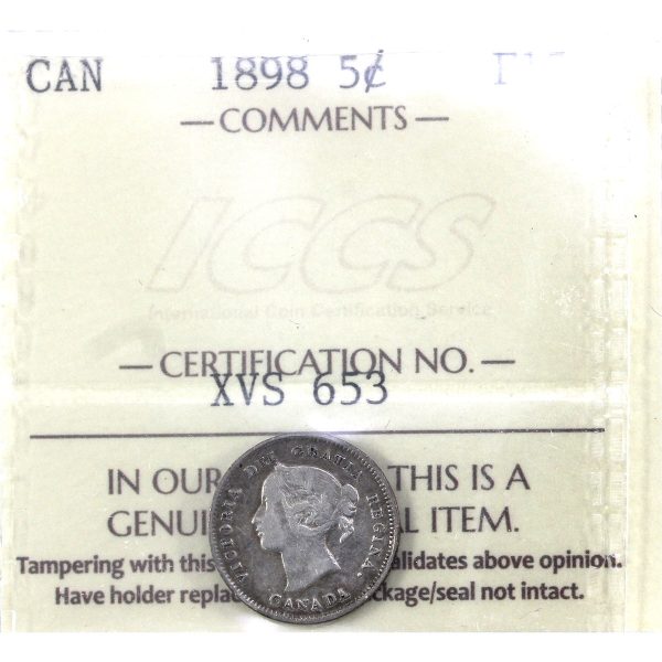 1898 Canada 5-cents ICCS Certified F-15 Online Sale