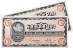 S5-C-LN 1976 Canadian Tire Coupon 10 Cents Uncirculated (2 in Sequence) Fashion