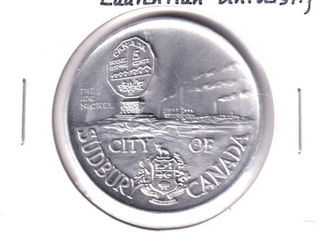 Sudbury, ON, Big Nickel & Laurentian University Aluminum Medallion, Undated Fashion