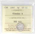 1897 Slender 8 Canada 5-cents ICCS Certified VF-30 Cheap