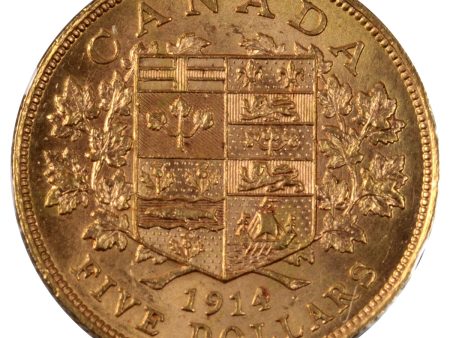 1914 Canada $5 Gold AU-UNC (AU-55) $ Online