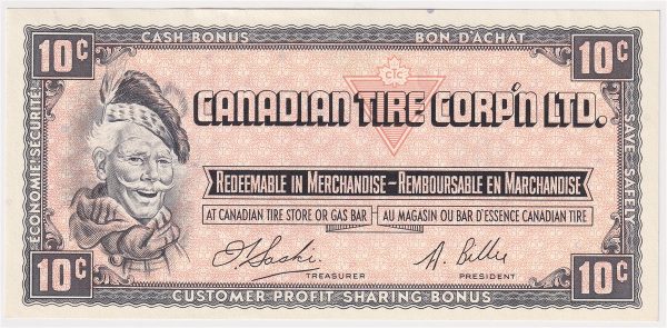 S1-C-L 1961 Canadian Tire Coupon 10 Cents Uncirculated Fashion