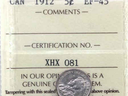 1912 Canada 5-cents ICCS Certified EF-45 Online Sale