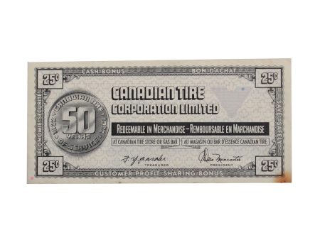 S2-D-U 1972 Canadian Tire Coupon 25 Cents VF-EF (Stain) Hot on Sale