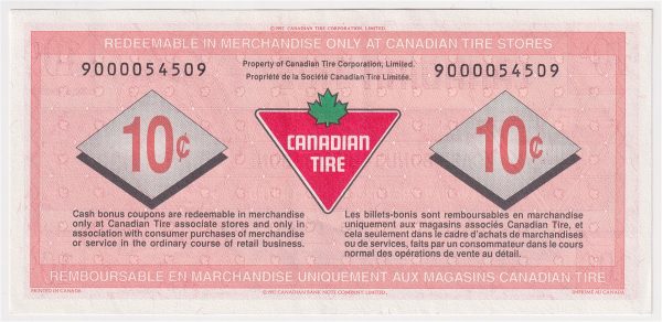 S17-Ca1-90 Replacement 1992 Canadian Tire Coupon 10 Cents Almost Uncirculated For Cheap