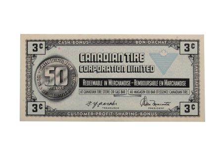 S3-A-R 1972 Canadian Tire Coupon 3 Cents Almost Uncirculated Discount